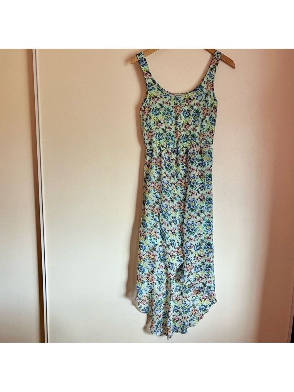 Charlotte Russe Floral Asymmetrical Hem Dress XS Cottagecore Spring Fairy Picnic